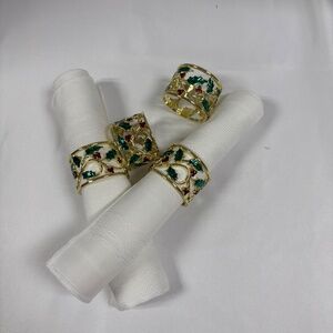 Set of 4 Vintage Lenox Holiday Napkins Ring.